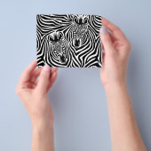 Trendy Zebra Print Black and White Pattern Flyer (Hand)