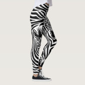 Trendy Zebra Print Black and White Pattern Leggings (Rechts)