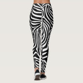 Trendy Zebra Print Black and White Pattern Leggings (Achterkant)