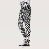 Trendy Zebra Print Black and White Pattern Leggings (Links)