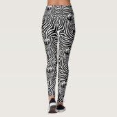 Trendy Zebra Print Black and White Pattern Leggings (Achterkant)