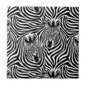 Trendy Zebra Print Black and White Pattern Tegeltje (Voorkant)