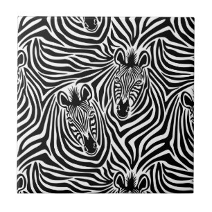 Trendy Zebra Print Black and White Pattern Tegeltje