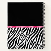 Trendy Zebra Print Chic Hot Pink Bow and Name Notitieboek (Achterkant)
