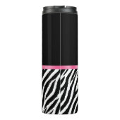 Trendy Zebra Print Chic Hot Pink Bow and Name Thermosbeker (Achterkant)