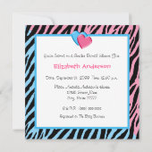 Trendy Zebra Print Gender onthullen Baby shower Kaart (Achterkant)