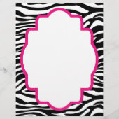 Trendy Zebra Print met roze Gepersonaliseerd Lette (Voorkant)