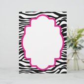 Trendy Zebra Print met roze Gepersonaliseerd Lette (Staand voorkant)