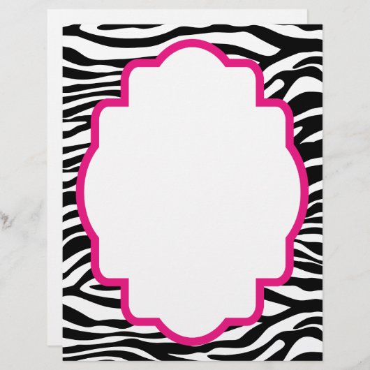Trendy Zebra Print met roze Gepersonaliseerd Lette (Voorkant / Achterkant)