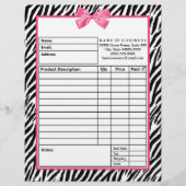 Trendy Zebra print met roze roze roze bestelformul Gepersonaliseerd Briefhoofd (Voorkant)