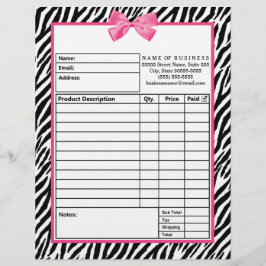 Trendy Zebra print met roze roze roze bestelformul Gepersonaliseerd Briefhoofd