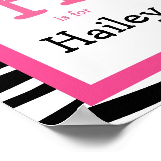 Trendy Zebra Print Nursery Wall Art Name Print (Hoek)