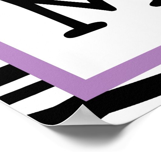 Trendy Zebra Print Nursery Wall Art Name Print (Hoek)