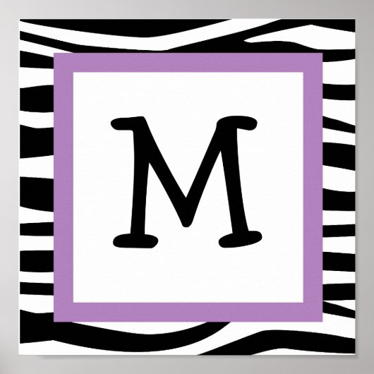 Trendy Zebra Print Nursery Wall Art Name Print (Voorkant)