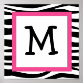 Trendy Zebra Print Nursery Wall Art Name Print (Voorkant)