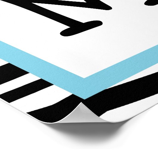 Trendy Zebra Print Nursery Wall Art Name Print (Hoek)