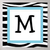 Trendy Zebra Print Nursery Wall Art Name Print (Voorkant)