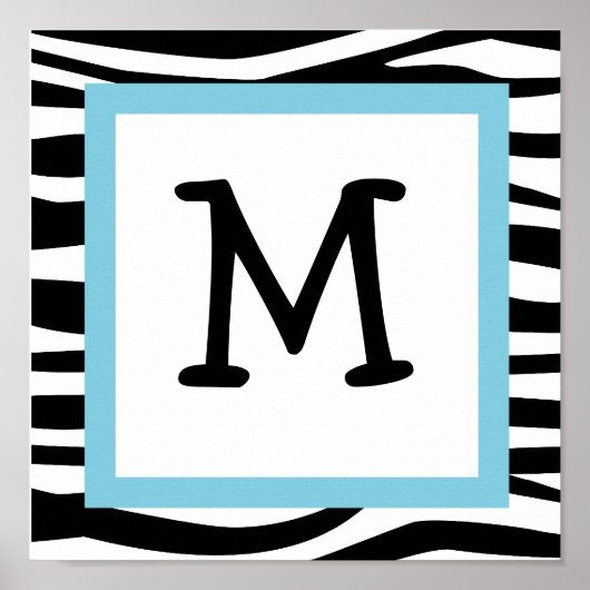 Trendy Zebra Print Nursery Wall Art Name Print (Voorkant)