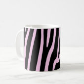 Trendy zebra roze monogram koffiemok (Voorkant links)