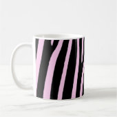 Trendy zebra roze monogram koffiemok (Links)