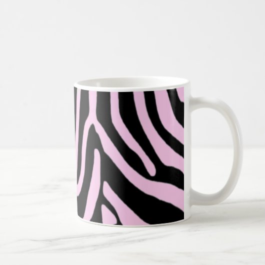 Trendy zebra roze monogram koffiemok (Rechts)