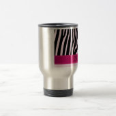 Trendy zebra roze monogram reisbeker (Center)