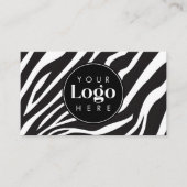 Trendy Zebraprint Bedrijfslogo QR-code Visitekaartje (Voorkant)