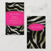 Trendy zebraprint, donkerbruin visitekaartje (Voorkant / Achterkant)