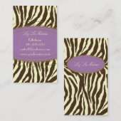 Trendy zebraprint, donkerbruin visitekaartje (Voorkant / Achterkant)