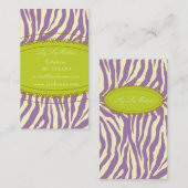 Trendy zebraprint, lavendel visitekaartje (Voorkant / Achterkant)
