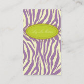 Trendy zebraprint, lavendel visitekaartje (Achterkant)