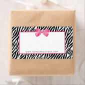 Trendy zebraprint met chique roze strik boetiek etiket (Insitu)