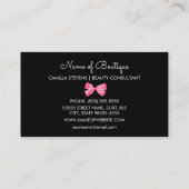 Trendy zebraprint met chique roze strik boetiek visitekaartje (Achterkant)