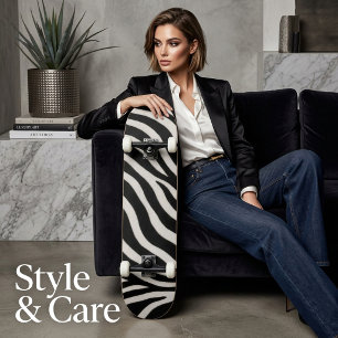 Trendy zebraprint unieke stijlvolle skateboard
