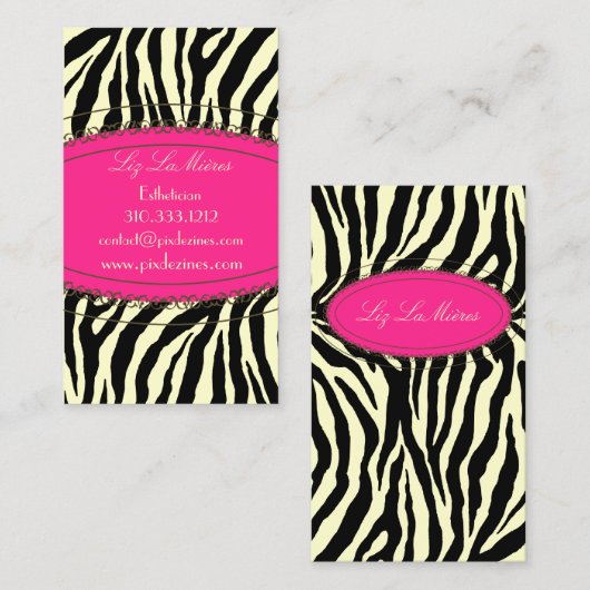 Trendy zebraprint visitekaartje (Voorkant / Achterkant)
