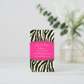 Trendy zebraprint visitekaartje (Staand voorkant)