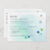 Trendy Zee Glas Waterverf RSVP Menu (Voorkant / Achterkant)