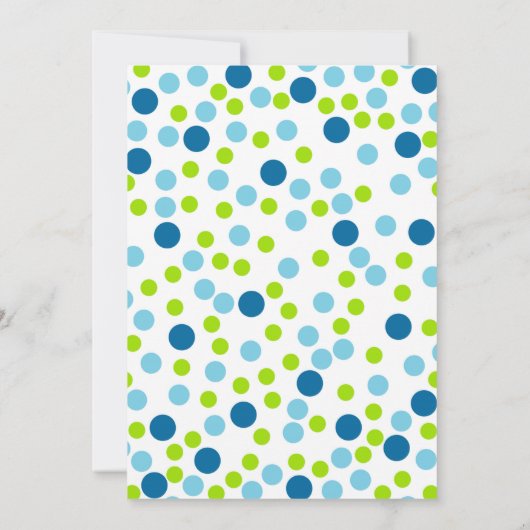 Trendy Zee Schildpad baby shower blauw groen stip Kaart (Achterkant)