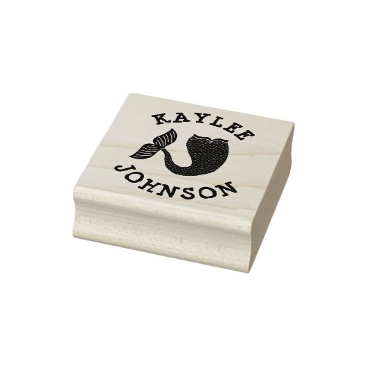 Trendy zeemeermin staartnaam rubberstempel (Stempel)