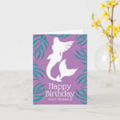 Trendy Zeemeermin & Zee-Kool Mermazing Verjaardag Kaart (Gele Bloem)