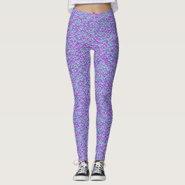 Trendy Zeemeerminstaart Paarse Vissen Schubben Pat Leggings