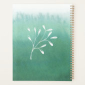 Trendy zeeschuim groene ombre waterverf planner (Achterkant)