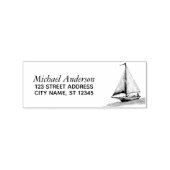 Trendy zeilboot nautisch retouradres rubberstempel (Afrduk)