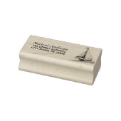 Trendy zeilboot nautisch retouradres rubberstempel (Stempel)