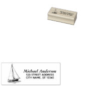 Trendy zeilboot nautisch retouradres rubberstempel (Gestempeld)