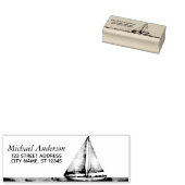 Trendy zeilboot nautisch retouradres rubberstempel (Gestempeld)