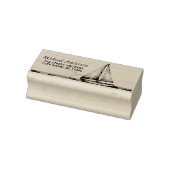 Trendy zeilboot nautisch retouradres rubberstempel (Stempel)