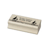 Trendy zeilboot nautisch retouradres rubberstempel (Stempel)