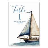 Trendy zeilboot nautische Waterverf bruiloft Kaart (Voorkant)