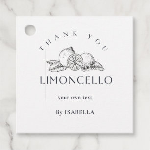 Trendy zelfgemaakte citroen Limoncello likeur fles Bedankjes Labels
